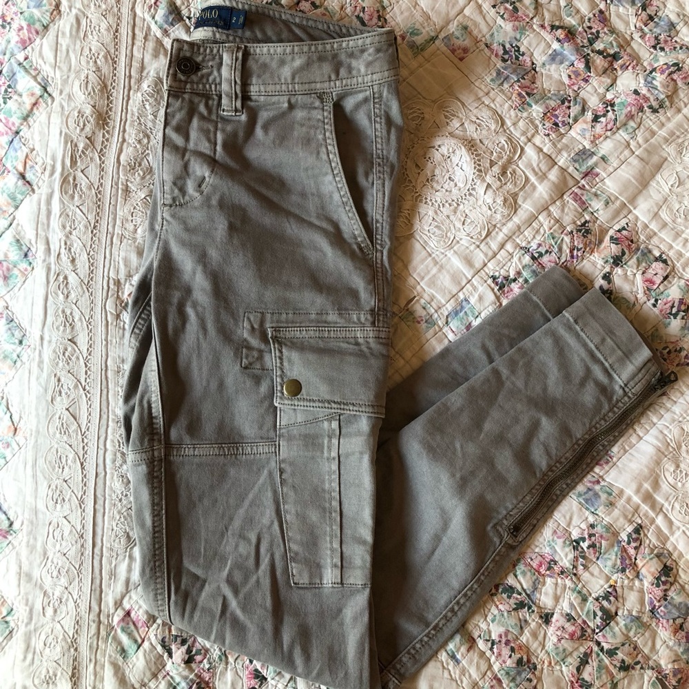 Polo Ralph Lauren light grey skinny utility pants
